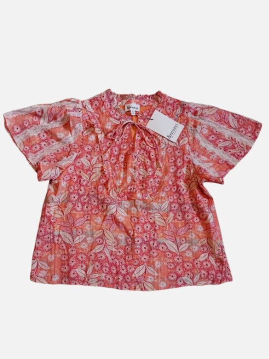 &merci Tops - &merci Women's Short Sleeve Top Small Round Neck Floral Print Multi-Color NWT